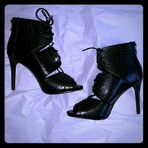 SoFree Faux Leather Black 4 Inch Heels